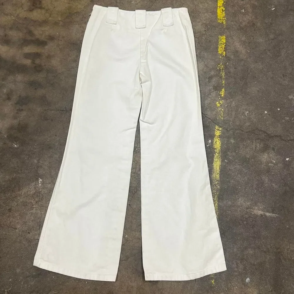 Y2k Chanel Identification 2001 low rise denim Jean wide leg pants 01P size 38